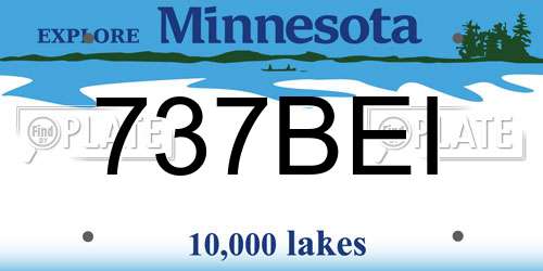 737BEI Minnesota License Plate