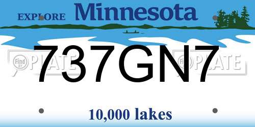 737GN7 Minnesota License Plate
