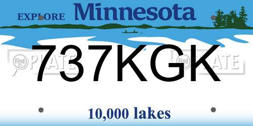 737KGK Minnesota License Plate