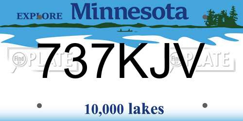 737KJV Minnesota License Plate