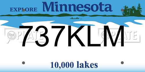737KLM Minnesota License Plate