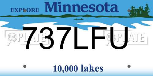 737LFU Minnesota License Plate