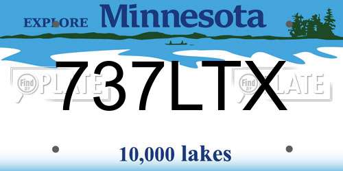 737LTX Minnesota License Plate