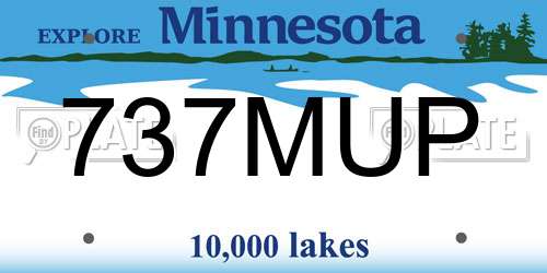 737MUP Minnesota License Plate