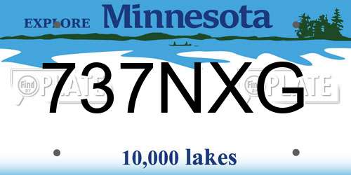 737NXG Minnesota License Plate