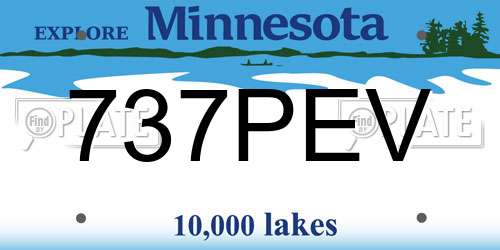 737PEV Minnesota License Plate