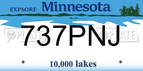 737PNJ Minnesota License Plate