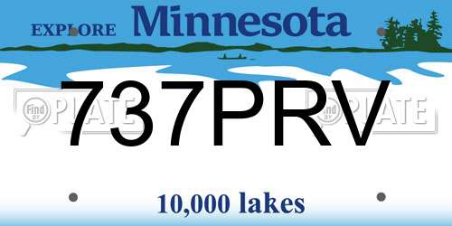 737PRV Minnesota License Plate