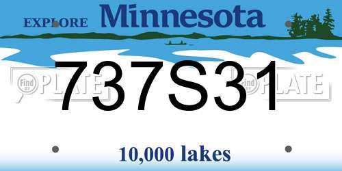 737S31 Minnesota License Plate