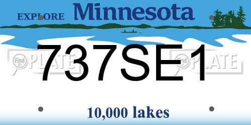 737SE1 Minnesota License Plate