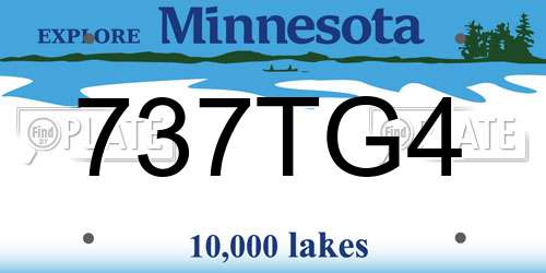 737TG4 Minnesota License Plate