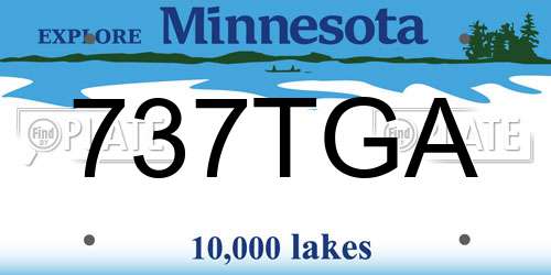 737TGA Minnesota License Plate