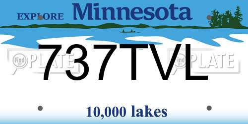 737TVL Minnesota License Plate