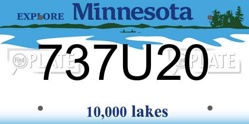 737U20 Minnesota License Plate
