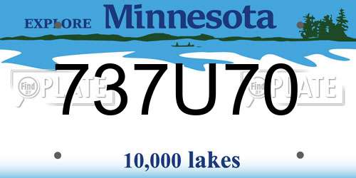 737U70 Minnesota License Plate