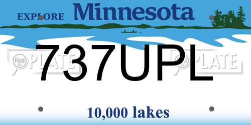737UPL Minnesota License Plate