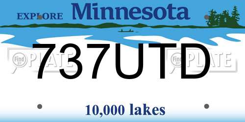 737UTD Minnesota License Plate