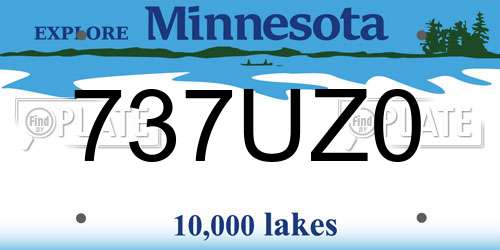 737UZ0 Minnesota License Plate