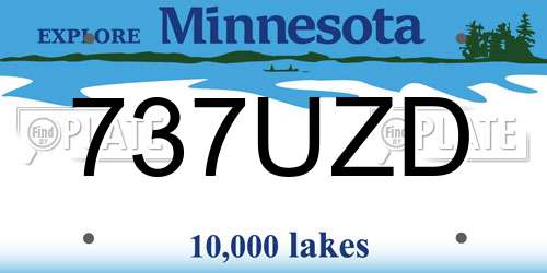 737UZD Minnesota License Plate