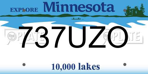 737UZO Minnesota License Plate
