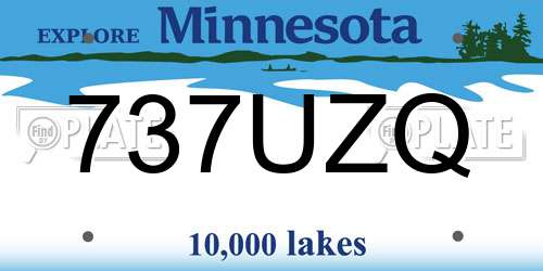 737UZQ Minnesota License Plate