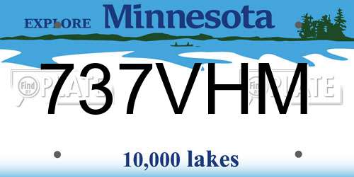737VHM Minnesota License Plate