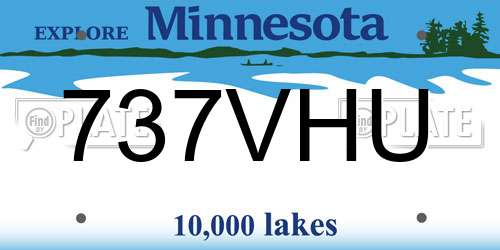 737VHU Minnesota License Plate
