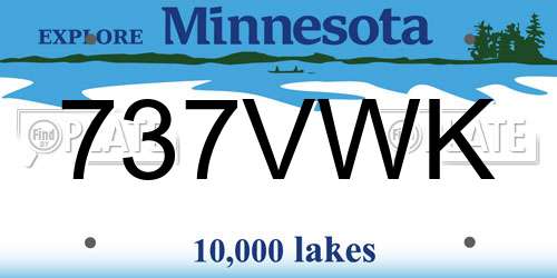 737VWK Minnesota License Plate