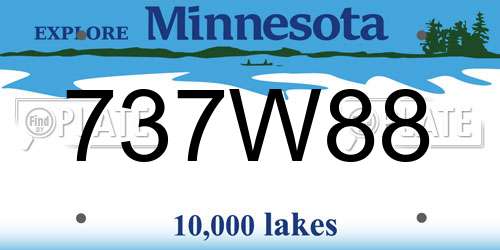 737W88 Minnesota License Plate
