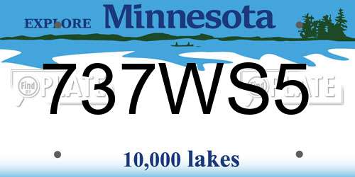 737WS5 Minnesota License Plate