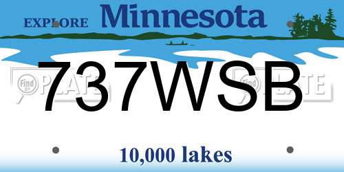 737WSB Minnesota License Plate
