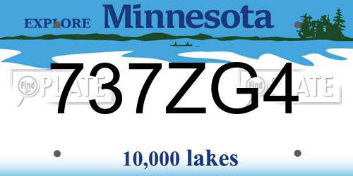 737ZG4 Minnesota License Plate