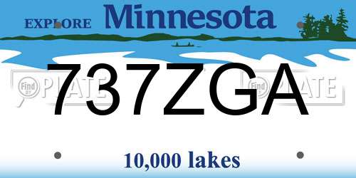 737ZGA Minnesota License Plate