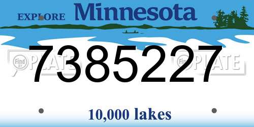 7385227 Minnesota License Plate