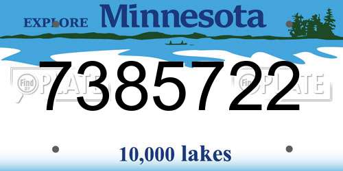 7385722 Minnesota License Plate
