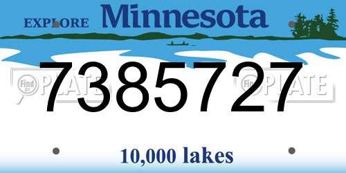 7385727 Minnesota License Plate