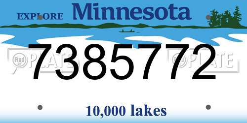 7385772 Minnesota License Plate