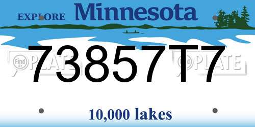 73857T7 Minnesota License Plate