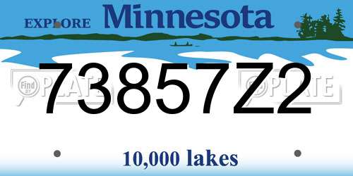 73857Z2 Minnesota License Plate