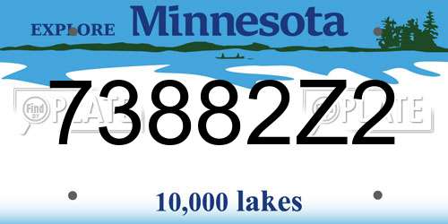 73882Z2 Minnesota License Plate