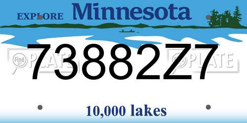 73882Z7 Minnesota License Plate