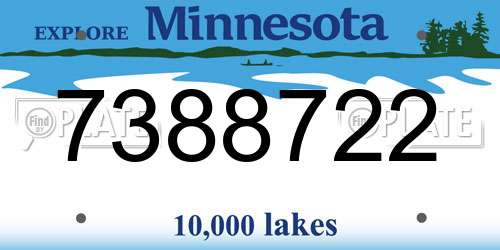 7388722 Minnesota License Plate