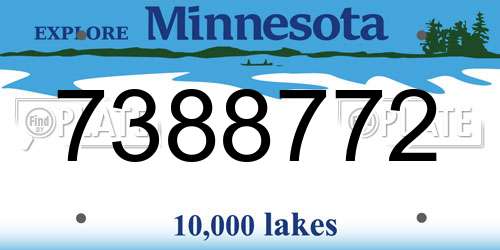 7388772 Minnesota License Plate