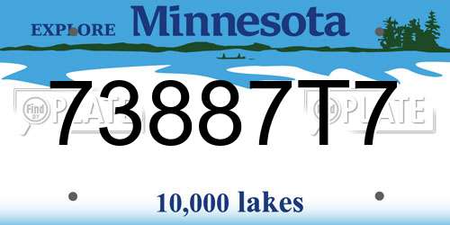 73887T7 Minnesota License Plate