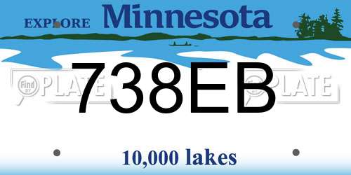 738EB Minnesota License Plate