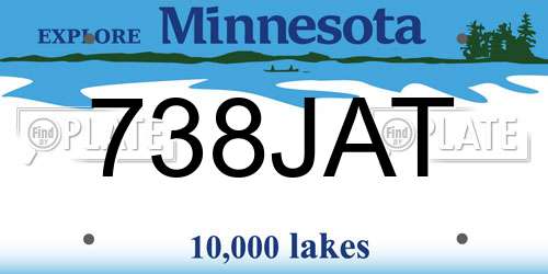 738JAT Minnesota License Plate