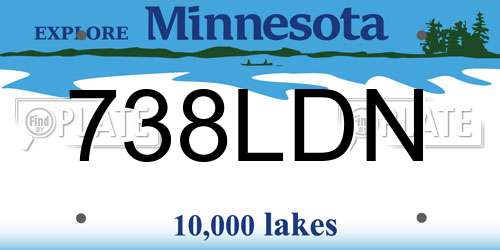 738LDN Minnesota License Plate