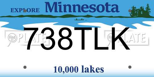 738TLK Minnesota License Plate