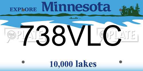 738VLC Minnesota License Plate
