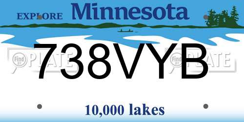 738VYB Minnesota License Plate
